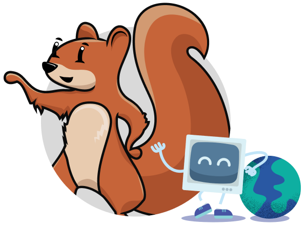 Squirrel with a robot